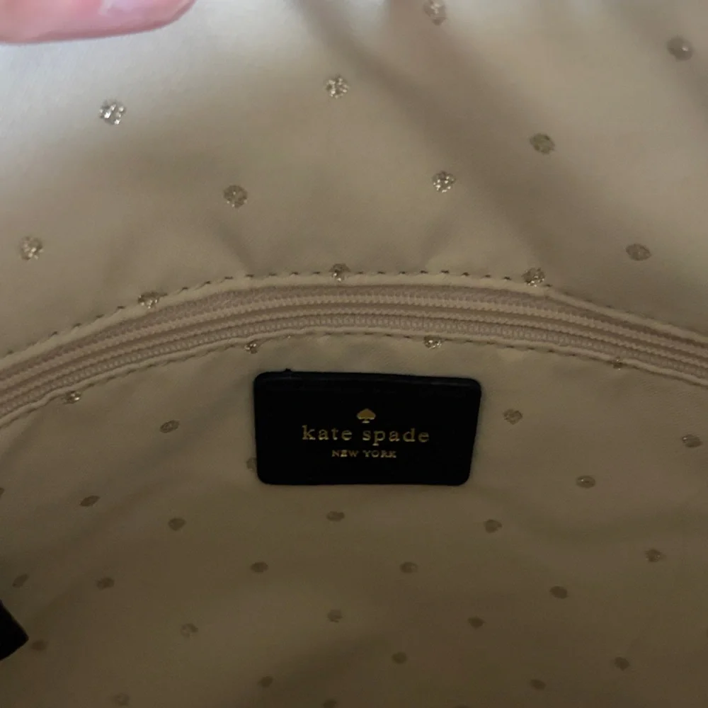 kate spade Black Quilted Shoulder Bag with Gold Chain Accent
